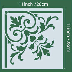 Cliths 4 Pcs Border Stencil Template for Painting Brocade Design Reusable Plastic Craft Templates for Wall Furniture Fabric Canvas Wood Home Decor DIY Projects