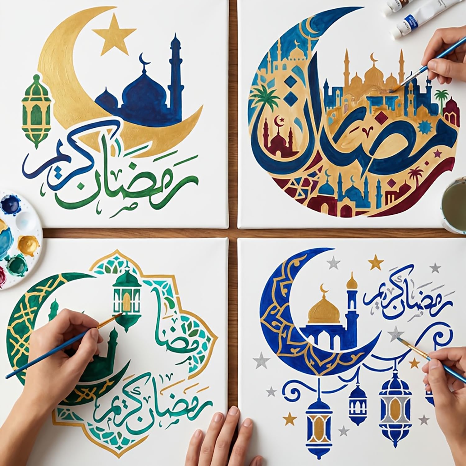 moon lantern mosque stencil
