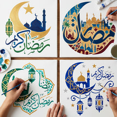 moon lantern mosque stencil
