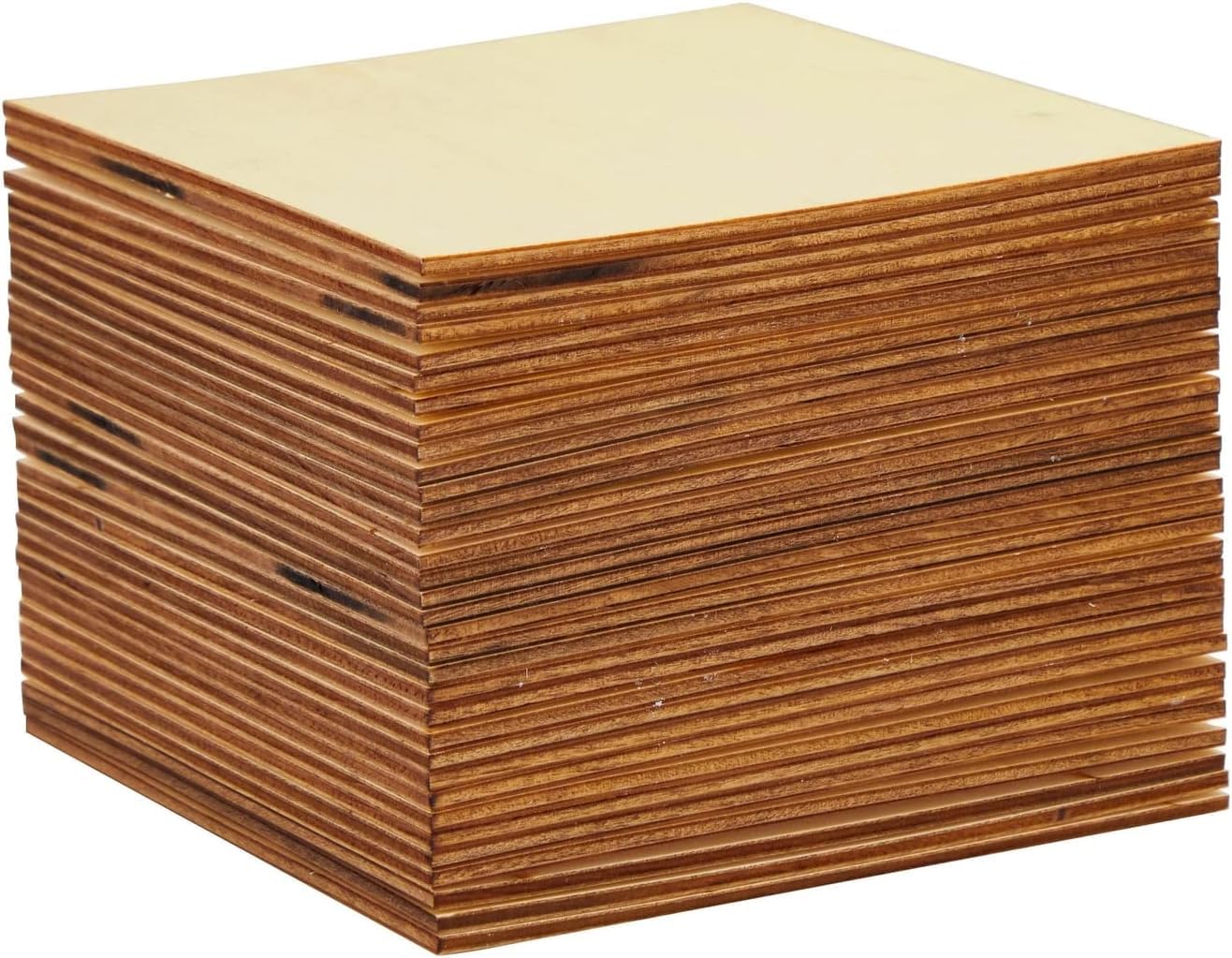 Stack of wooden panels on a white background