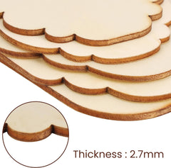 American Elm 24 Pack of Assorted Blank Unfinished Wood Plaques - Wooden Plywood Craft Cutouts with Hanging Rope - Ideal for DIY Arts & Crafts, 7 X 3 Inch