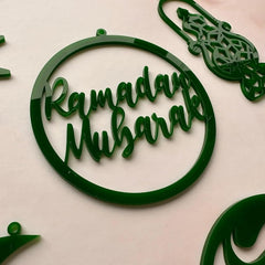 Cliths Pack of 5 Wooden Ramadan Decoration DIY Banner Set Stars Moon & Lantern Eid Mubarak Islamic Gifts