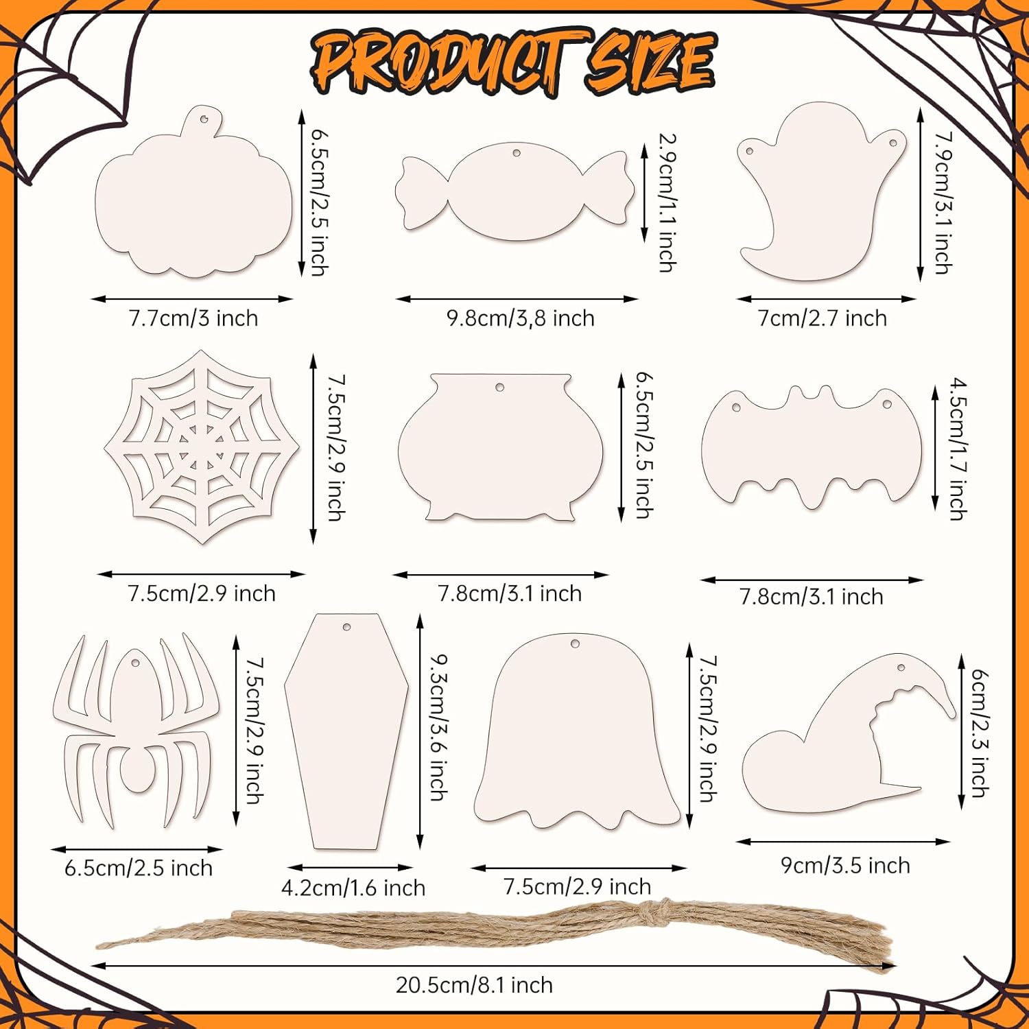 paintable wood halloween ornaments for decor