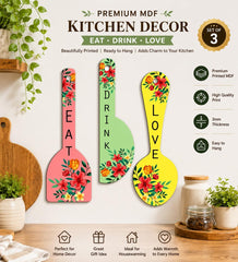 set of 3 kitchen wall hanging panels