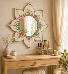flower design acrylic mirror wall panel