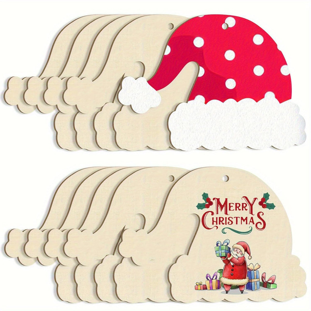 wooden hat shape christmas ornaments
