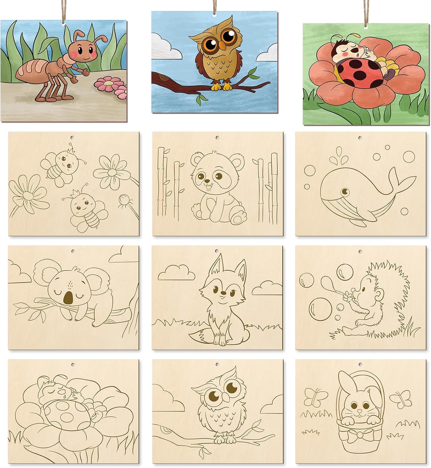 large animal wooden shapes