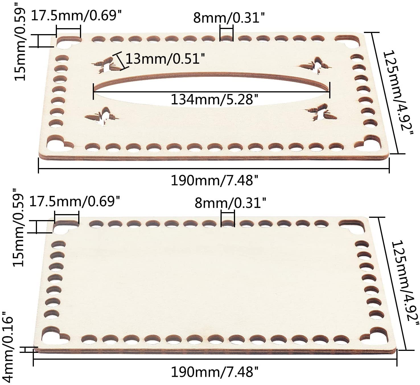 Dimensions of a decorative mat with intricate patterns and measurements.