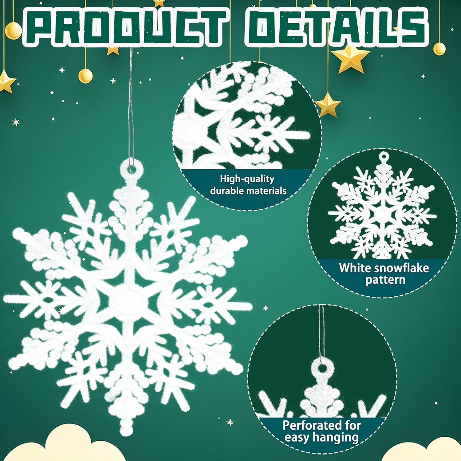 Velvet Snowflake Hanging Decor