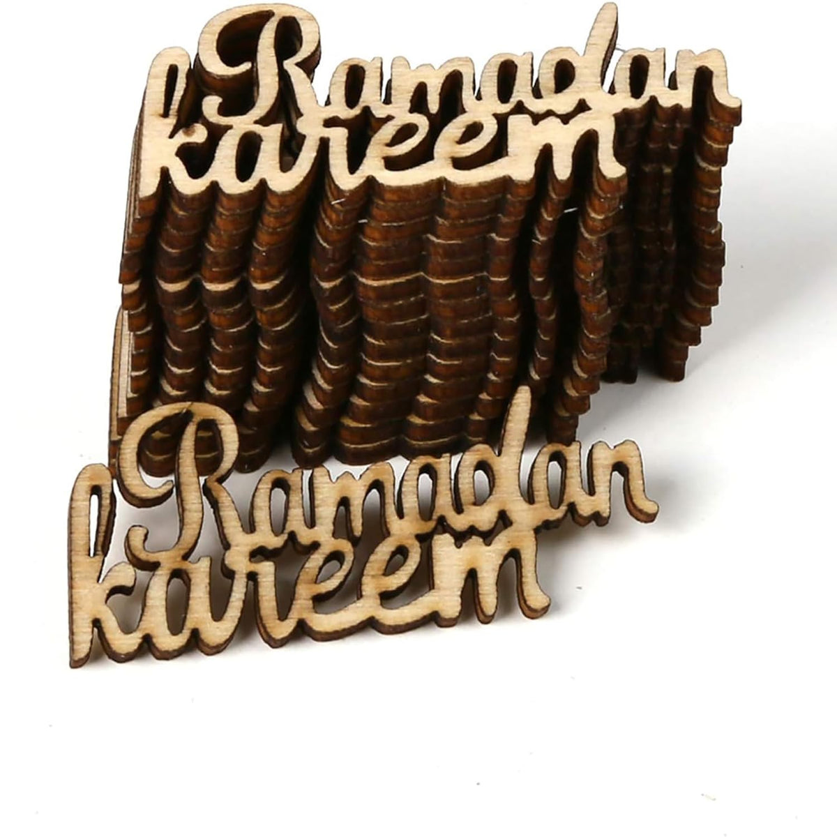 Cliths Pack of 15 Eid Ramadan Kareem Wooden Decor Islamic DIY Party Decorations Paintable MDF Craft Set for Muslim Home