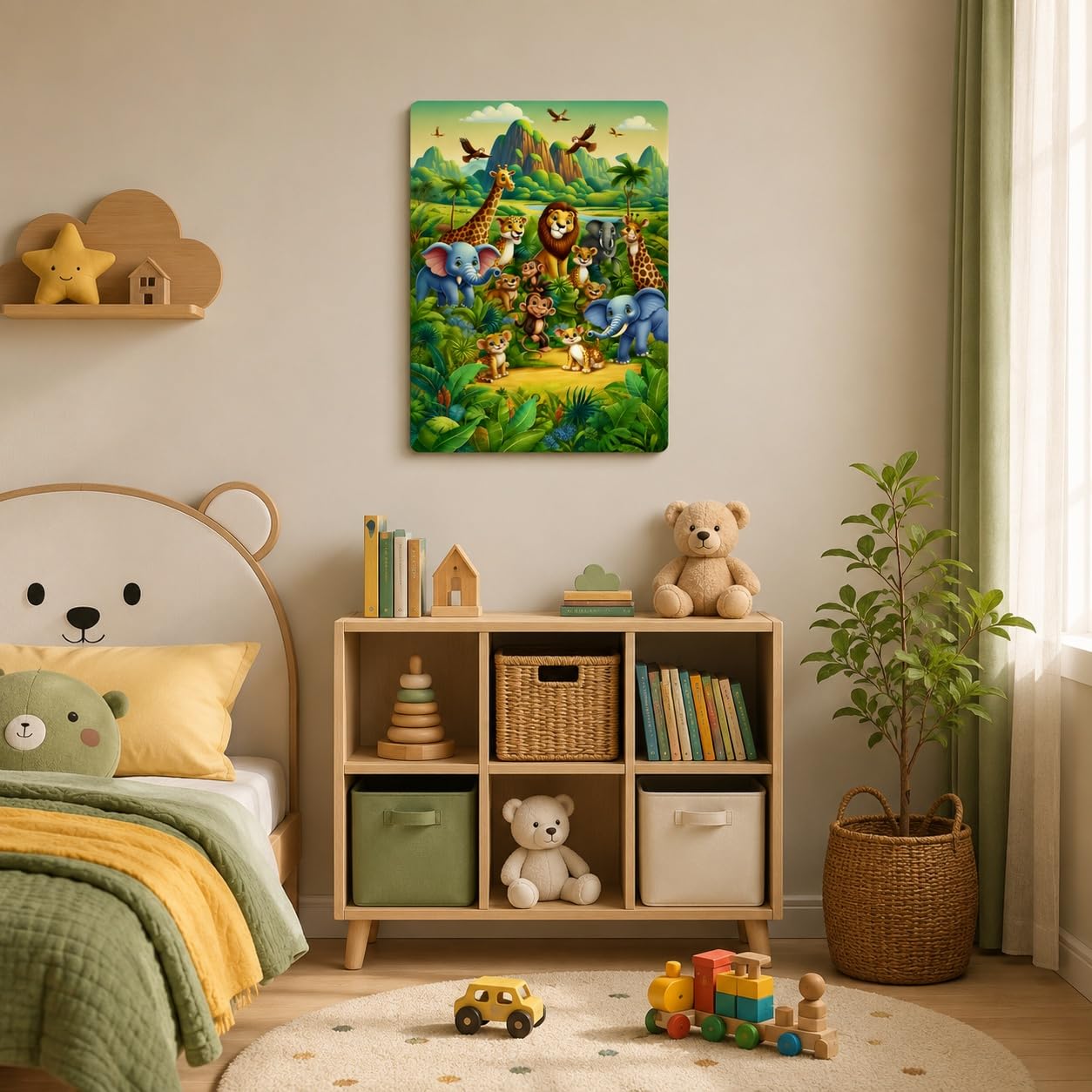 kids room safari theme wall decoration