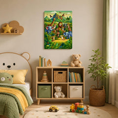 kids room safari theme wall decoration