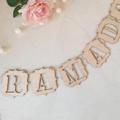Cliths Wooden Ramadan Mubarak Banner Islamic Letter Decor for Home Door & Parties Eid Celebration Decoration