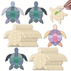 Wooden turtle ornaments with string