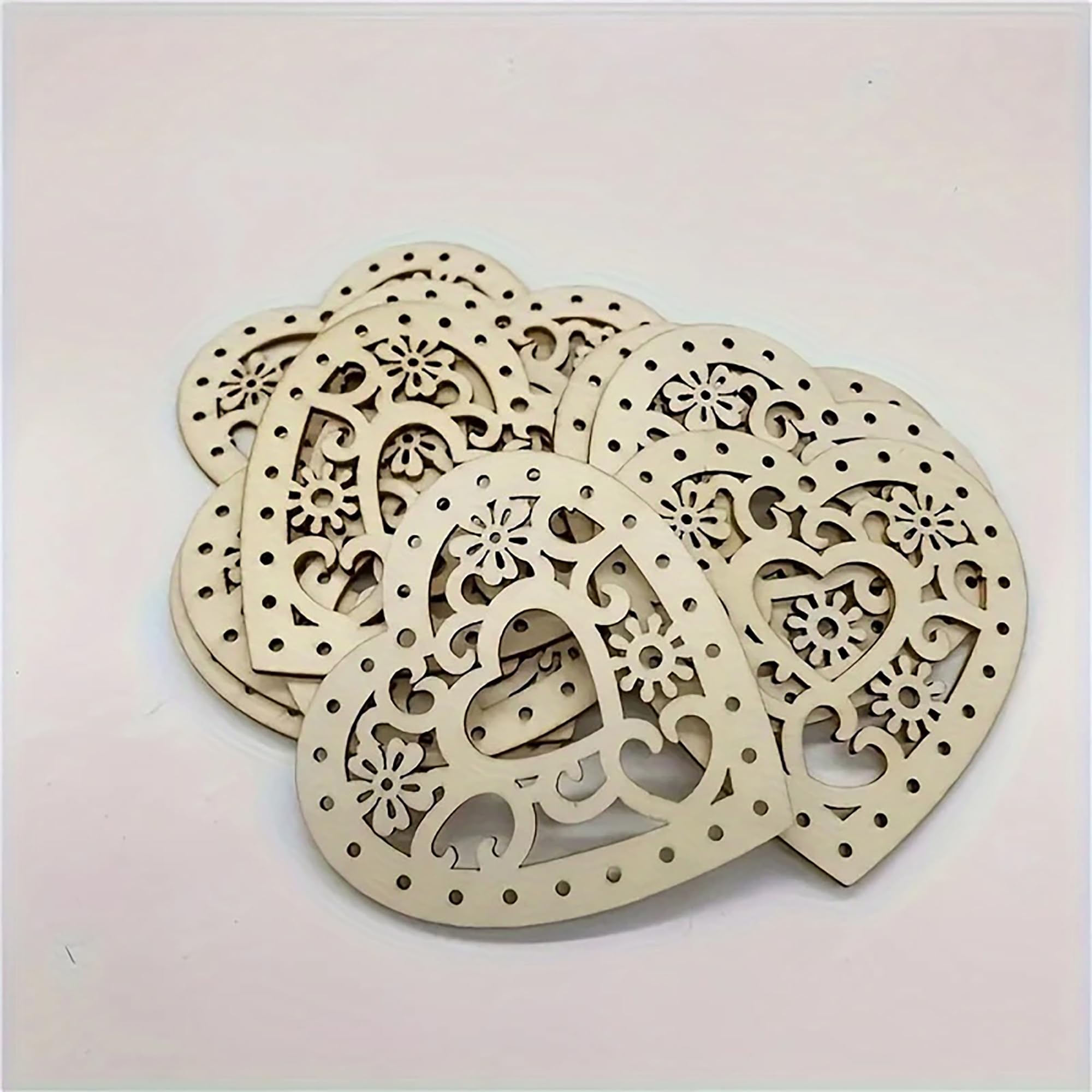 wooden heart decor for clothing