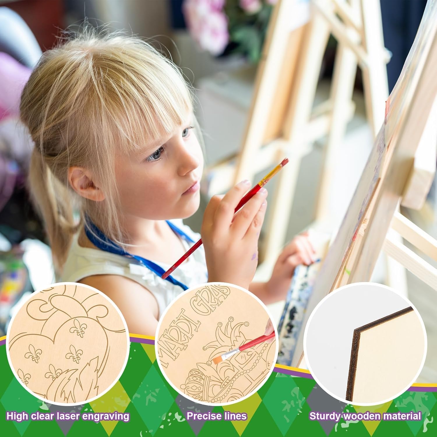 DIY mardi gras craft shapes