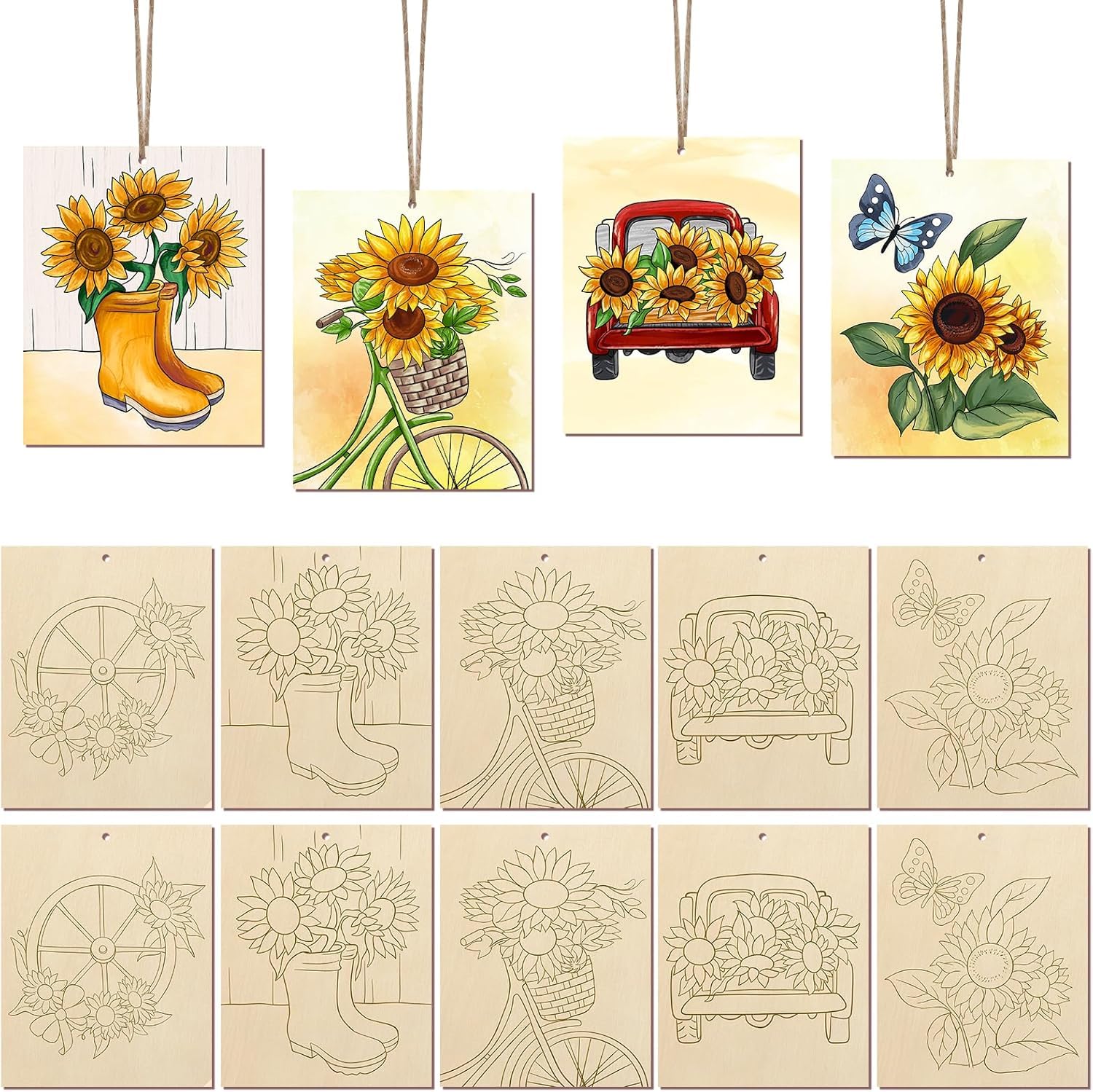 sunflower wooden cutouts for crafts