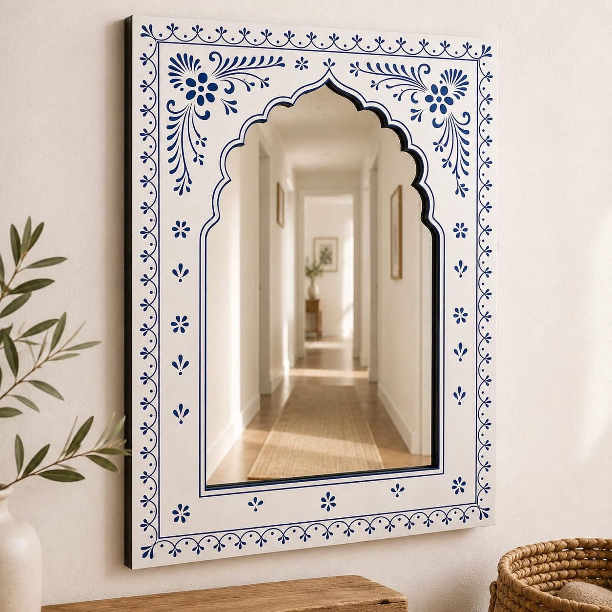 white blue mdf mirror wall panels