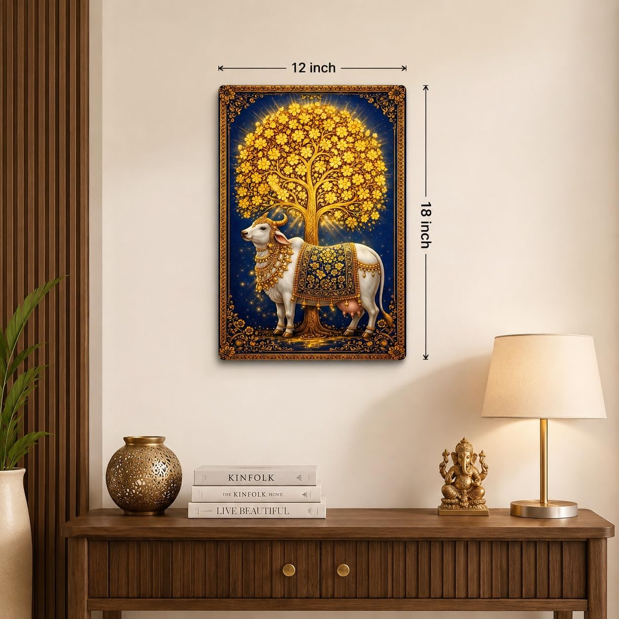 kamdhenu cow devotional wall decor