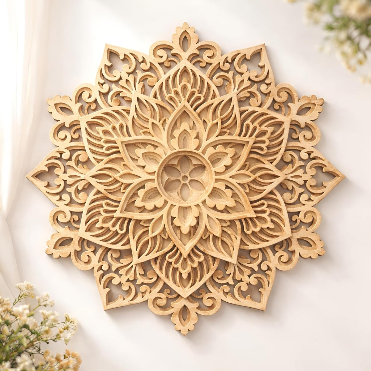 wooden multilayer mandala wall art