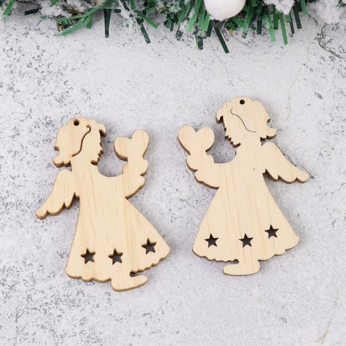 Christmas tree wooden angel ornaments
