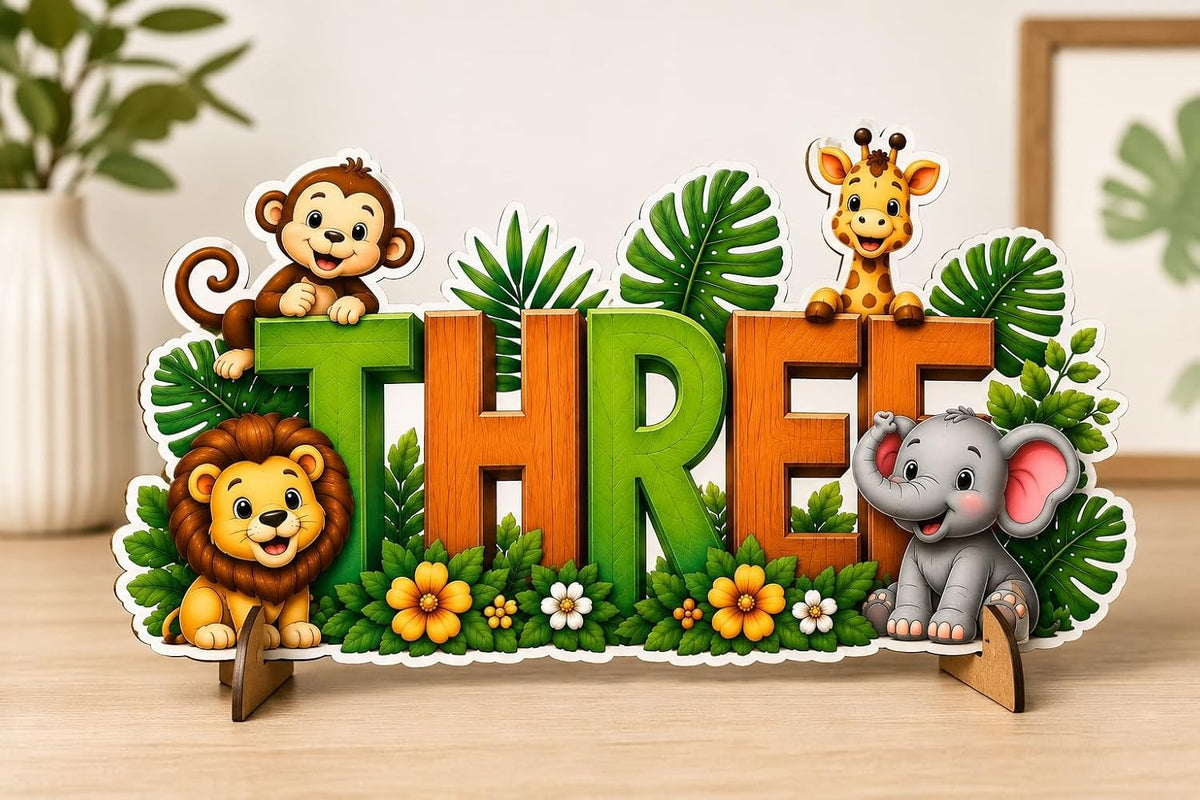 Three Birthday Sign for Baby Boy