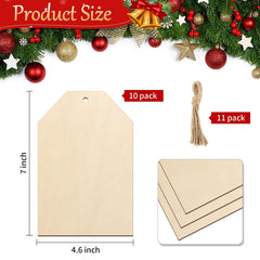Christmas-themed product packaging with gift tags, string, and decorative elements.