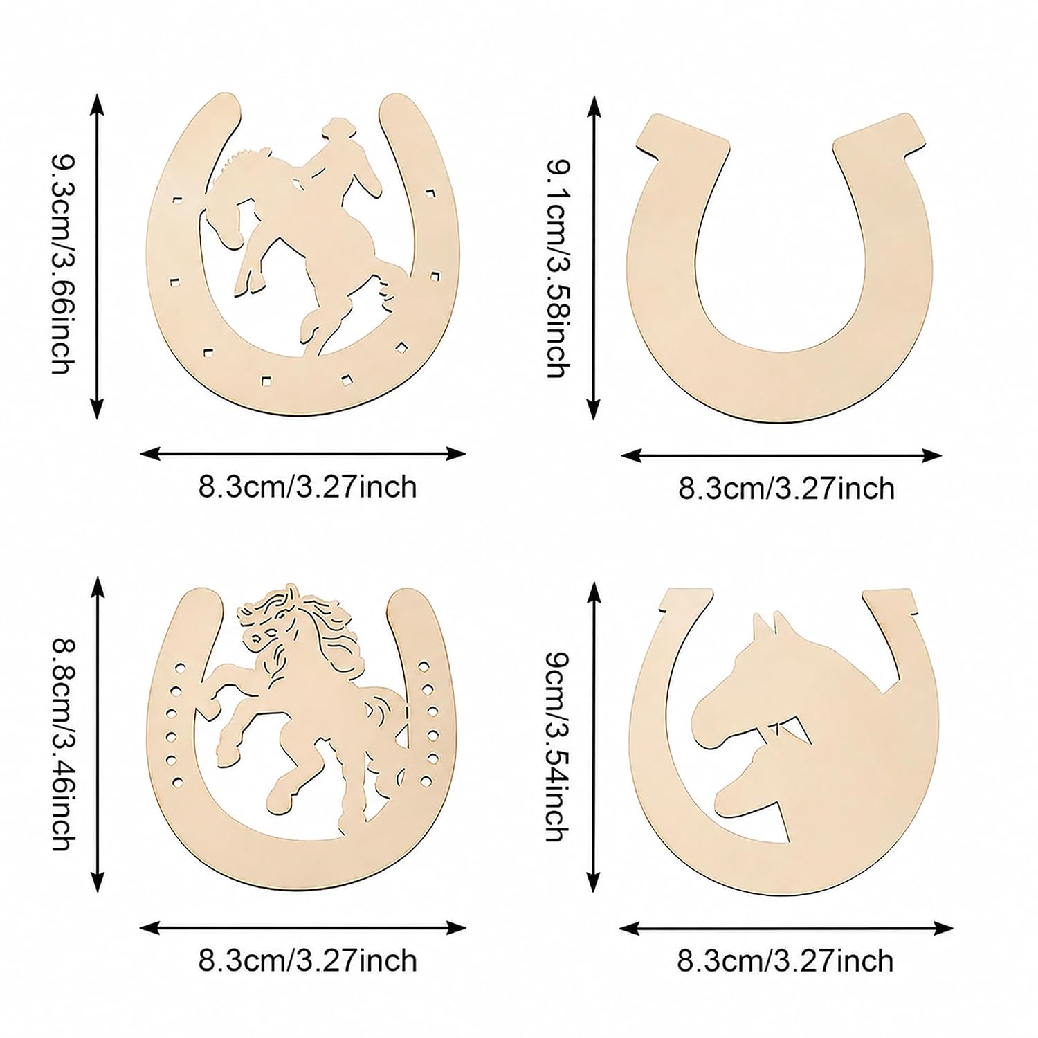 wooden horseshoe craft blank for painting and resin art