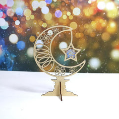 Cliths Ramadan Table Decor Set Islamic Eid Mubarak Wooden Display Home Decoration