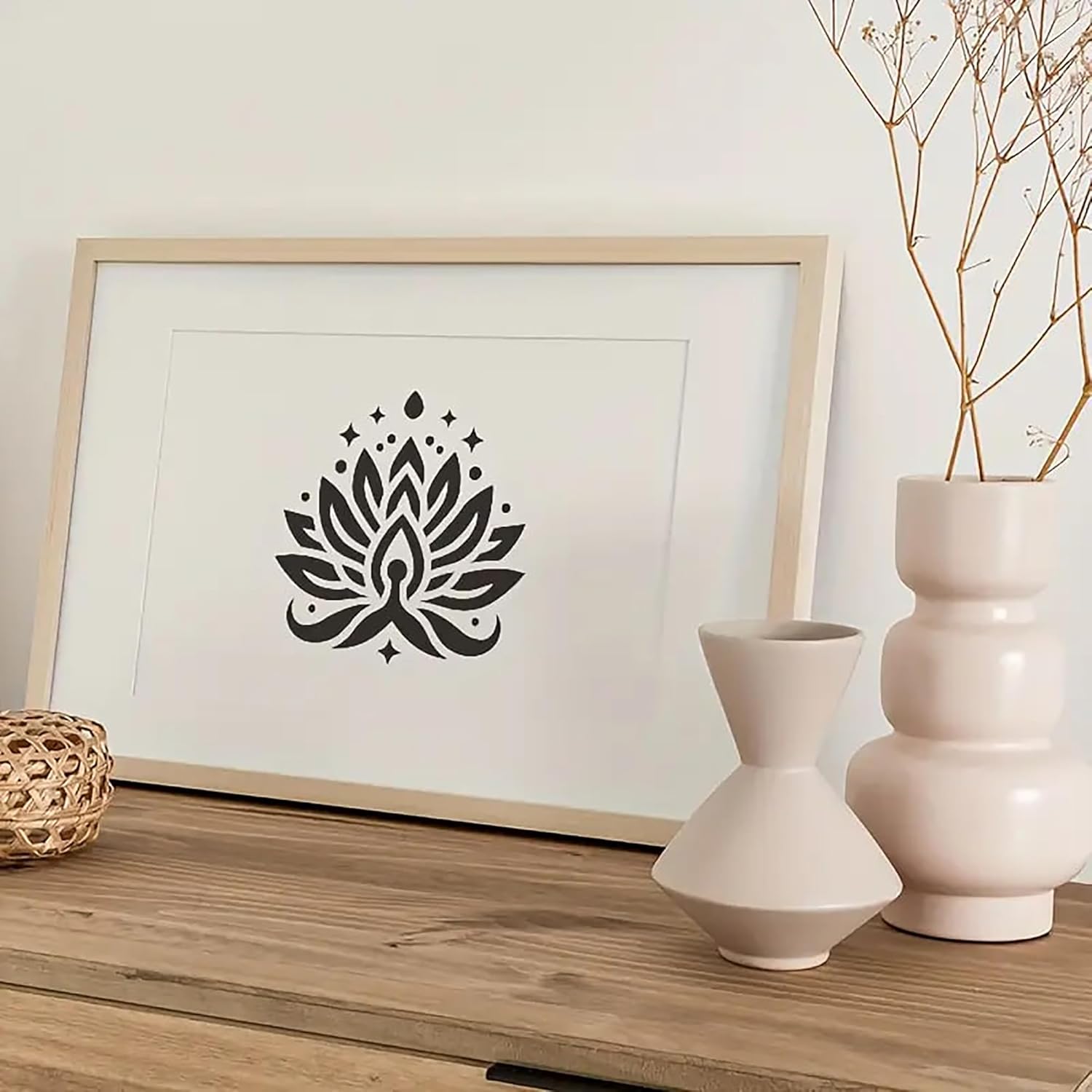 Lotus stencil for wall painting