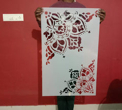 bohemian mandala wall stencil template