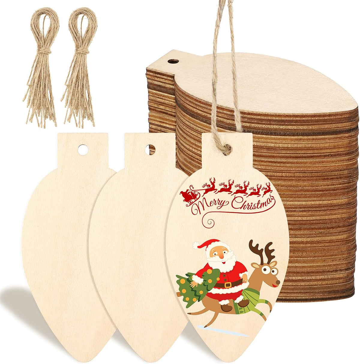 Christmas light bulb wood cutouts