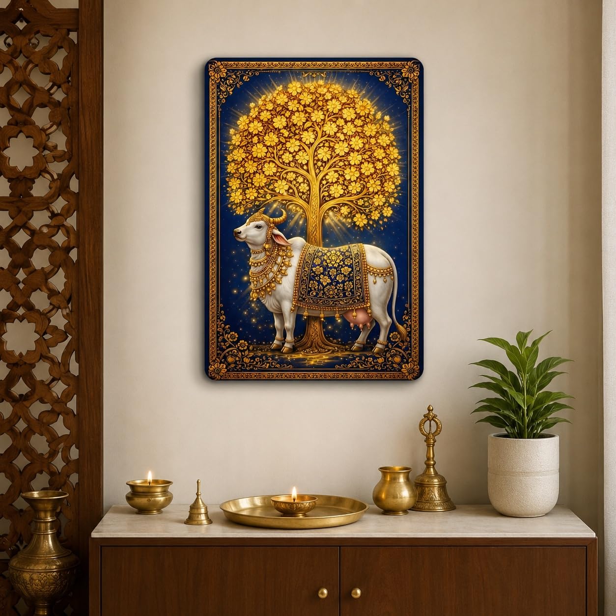 kamdhenu cow wall art for home decor