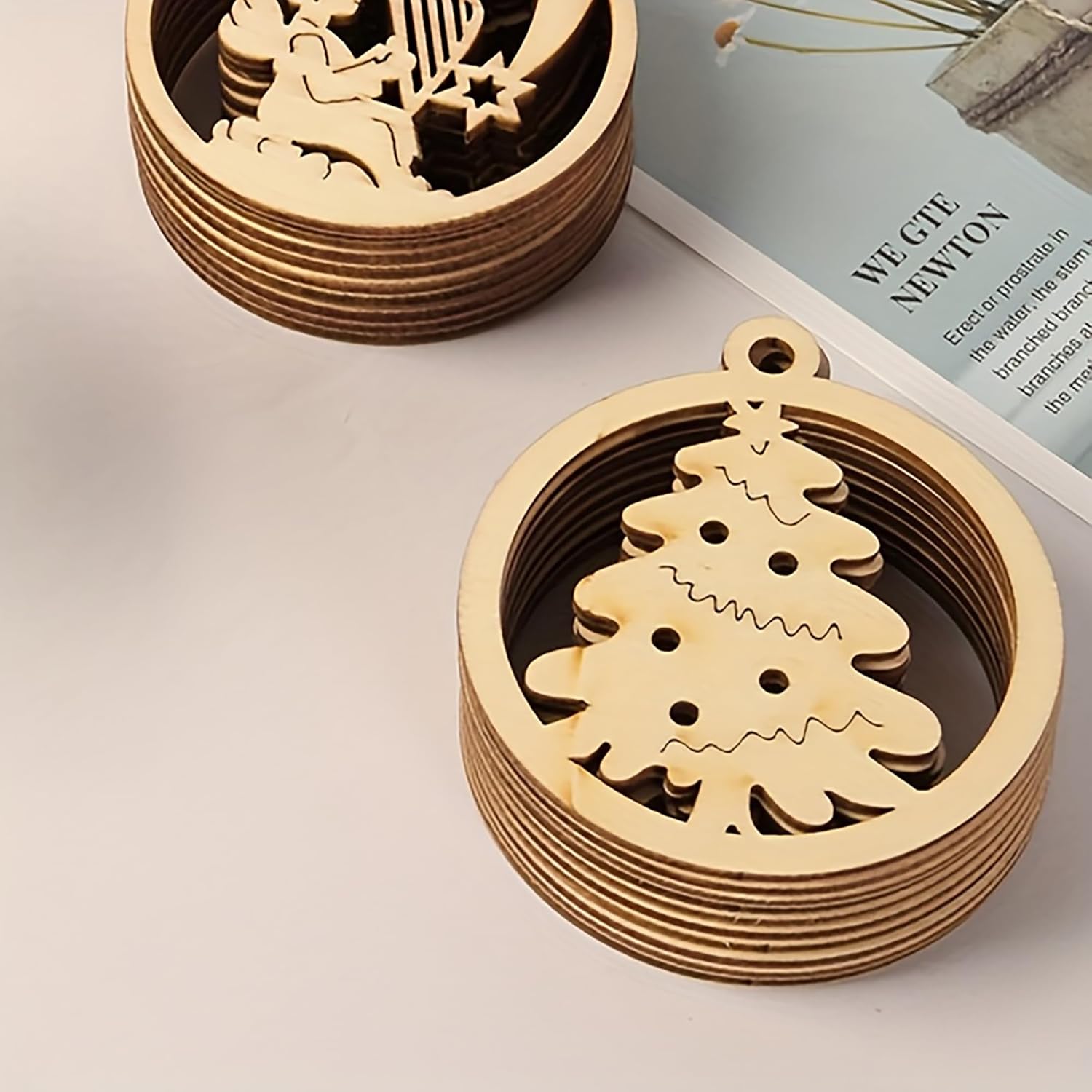 wooden xmas tree decorations