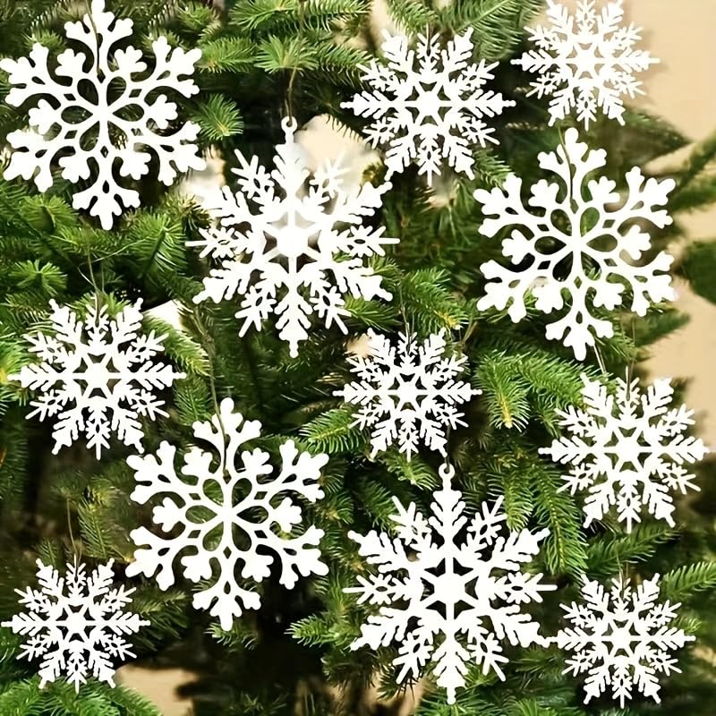white snowflake decorations