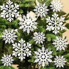 white snowflake decorations