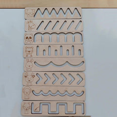 Cliths Montessori Wooden Stencils Set for Toddlers Educational Pre-Writing