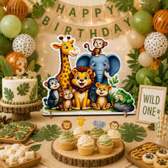 wild animal printed cutout standee