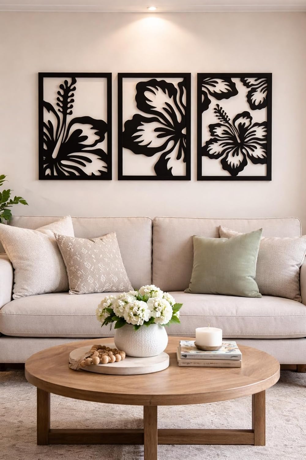 wooden floral wall art for home decoration