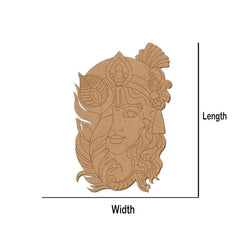 Decorative headpiece with measurements on a white background