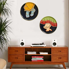 Cliths Radha Krishna Feet Wooden Boards 2 Pack Round Pre-Marked MDF Cutouts for Divine DIY Art