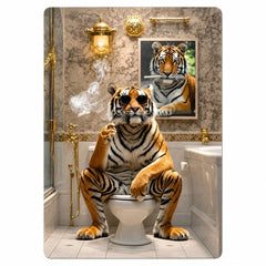 smoking tiger wall art