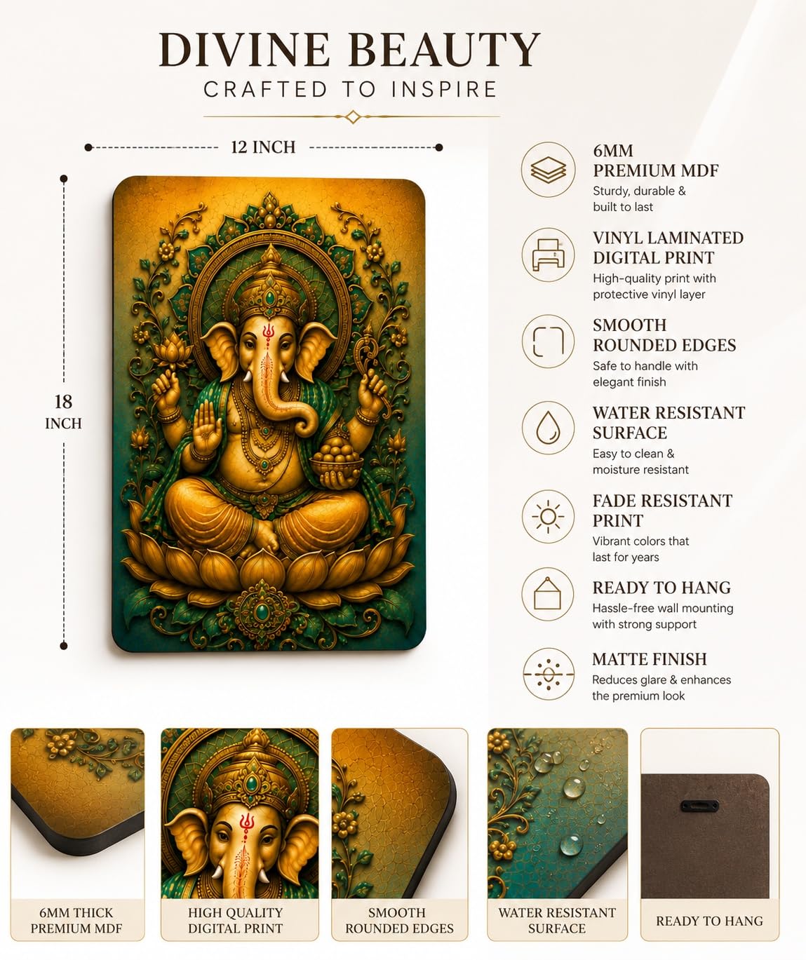 Ganesh wall hanging for pooja room