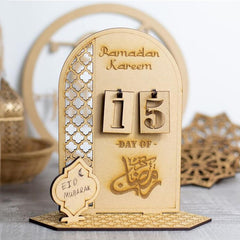 Cliths Wooden Ramadan Calendar Islamic Table Decor Eid Mubarak Sign Countdown Decoration DIY Muslim Gift