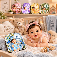 Baby monthly growth milestone cards for photos