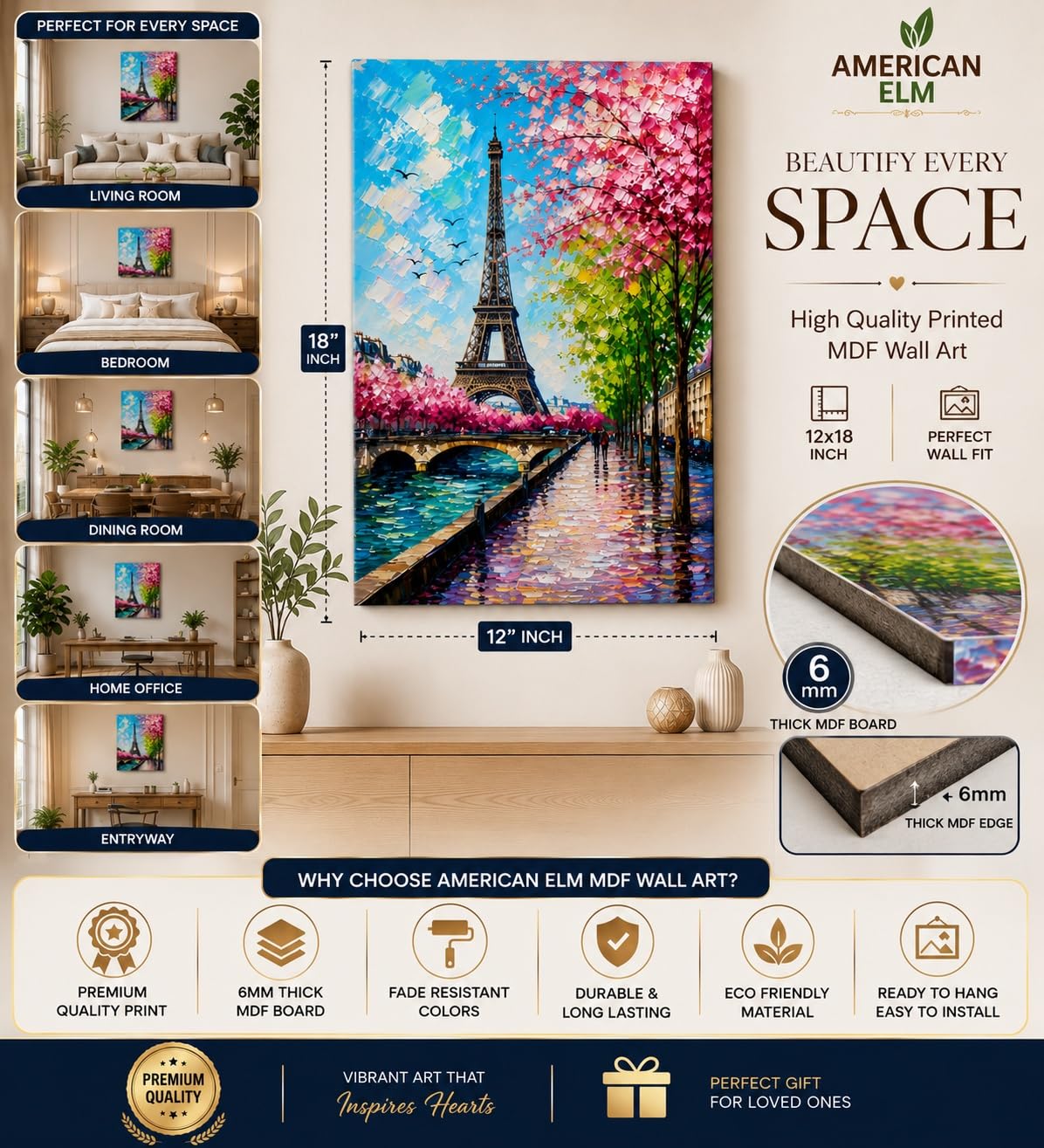 Paris wall painting for bedroom