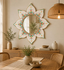 indian folk art mirror wall decor