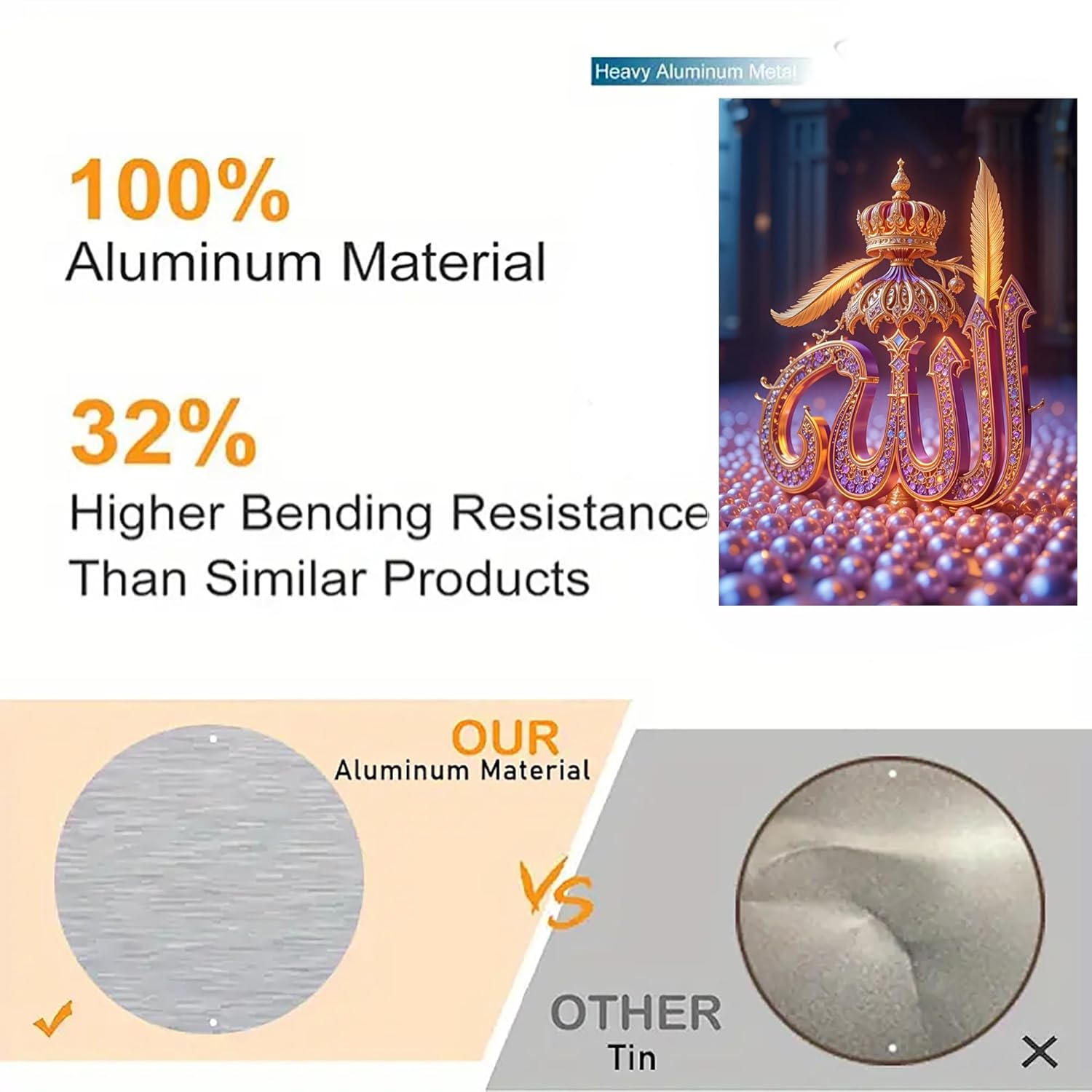 Comparison of aluminum material with other tin, highlighting properties and quality.