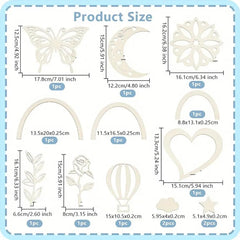 American Elm set of14 Piece Wood Chip Wall Decoration Set with Mixed Shapes