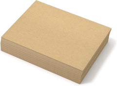 Stack of brown paper sheets on a white background